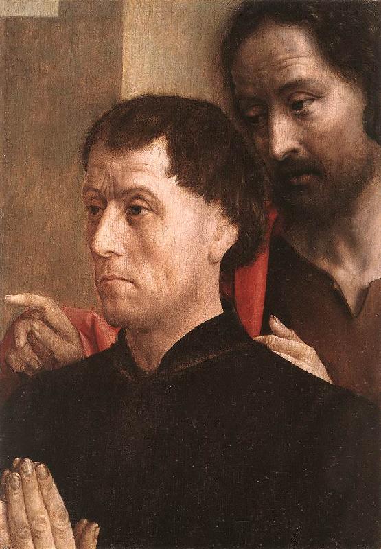 GOES, Hugo van der Portrait of a Donor with St John the Baptist dg Sweden oil painting art